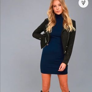 Lulus navy long sleeve turtleneck dress